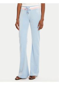 Juicy Couture Spodnie dresowe Velour JCWBJ225352 Błękitny Regular Fit. Kolor: niebieski. Materiał: welur