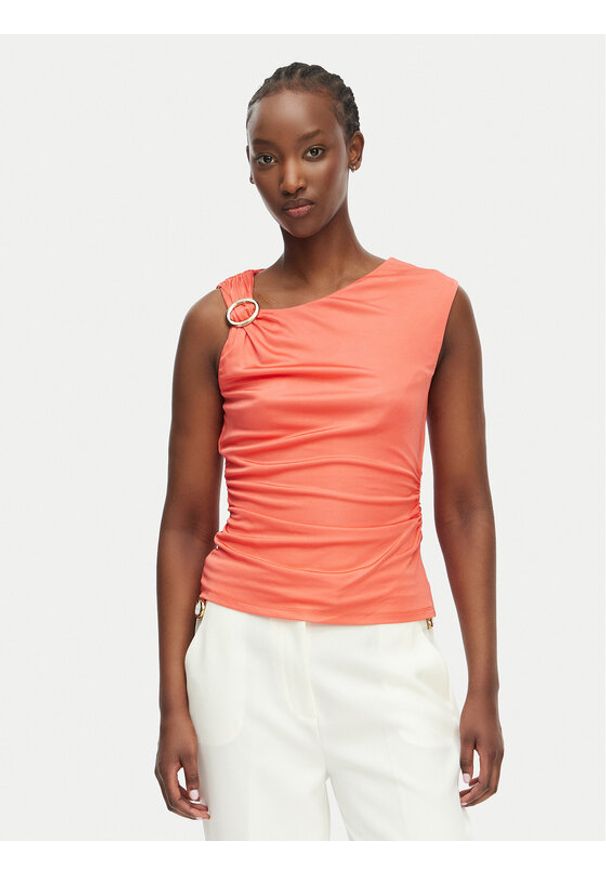 Marciano Guess Top G6GP02 K3068 Koralowy Slim Fit. Kolor: pomarańczowy. Materiał: wiskoza
