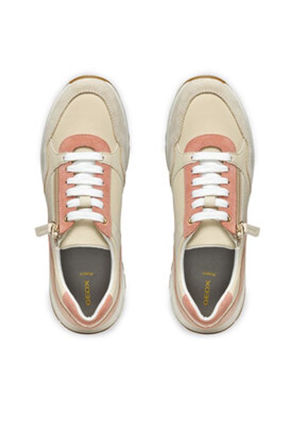 Geox Sneakersy D Bulmya D36NQB 01122 C1SH6 Beżowy. Kolor: beżowy. Materiał: zamsz, skóra