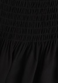 Renee - Czarna Sukienka z Bawełny na Ramiączkach Ozdobiona Falbanami i Gumkami Mevalys. Okazja: na co dzień. Kolor: czarny. Materiał: bawełna. Długość rękawa: na ramiączkach. Wzór: aplikacja. Typ sukienki: rozkloszowane. Styl: casual, elegancki #2