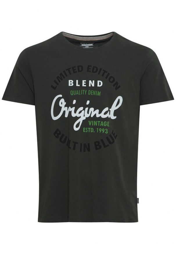 Blend T-Shirt 20715764 Zielony Regular Fit. Kolor: zielony. Materiał: bawełna