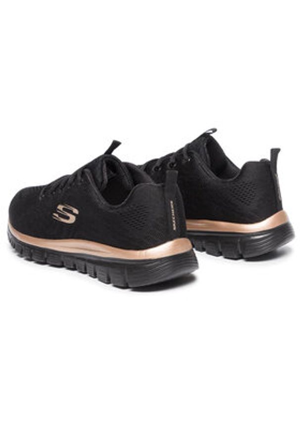 skechers - Skechers Sneakersy Get Connected 12615/BKRG Czarny. Kolor: czarny. Materiał: materiał