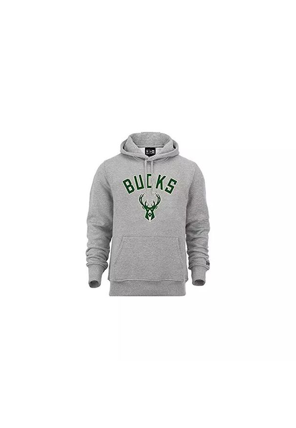 Bluza do koszykówki męska New Era Milwaukee Bucks. Kolor: szary. Sport: koszykówka