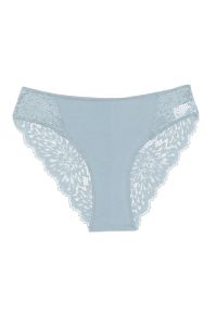 Intica - Figi koronkowe eleganckie z delikatnego materiału Charmaine. Kolor: niebieski. Materiał: materiał, koronka. Wzór: koronka #1