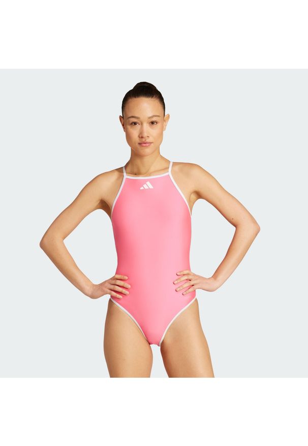 Adidas - Kostium kąpielowy z regulowanymi cienkimi ramiączkami adidas Tom Daley. Kolor: wielokolorowy, niebieski, różowy