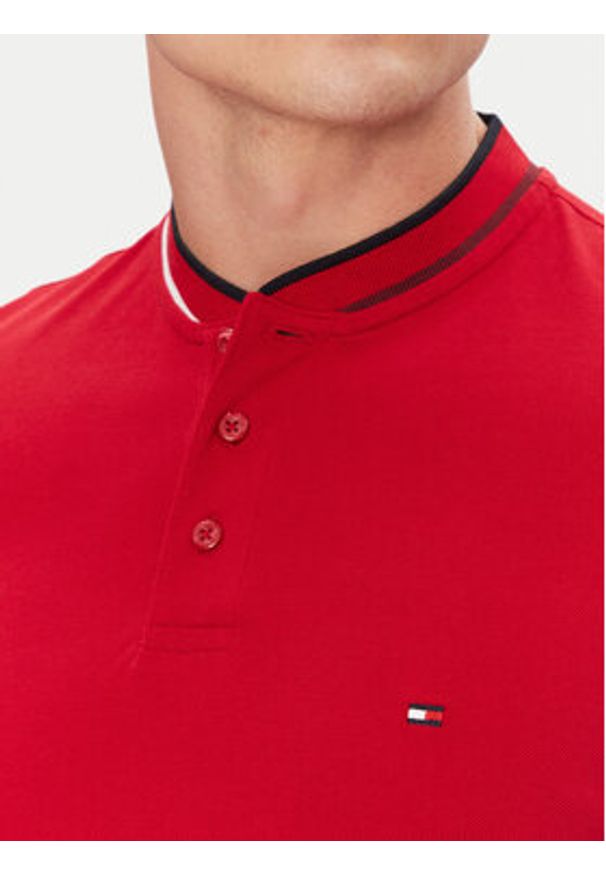 TOMMY HILFIGER - Tommy Hilfiger Polo Mao MW0MW34752 Czerwony Slim Fit. Typ kołnierza: polo. Kolor: czerwony. Materiał: bawełna