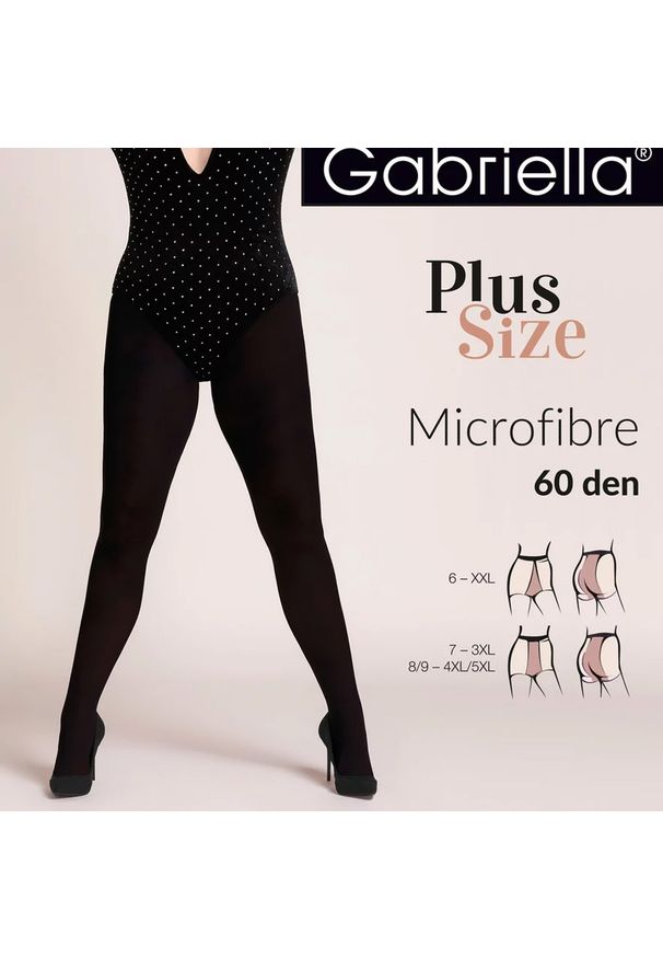 Rajstopy Gabriella Microfibre 60 den plus size grafit. Kolekcja: plus size. Kolor: szary. Materiał: elastan, bawełna, tkanina, dzianina, poliamid, mikrofibra. Wzór: gładki