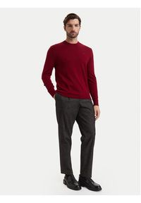 Calvin Klein Sweter LV04LB305G Czerwony ciemny Regular Fit. Kolor: czerwony. Materiał: wełna #2