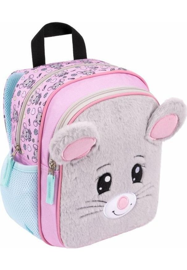 Bambino Mouse Myszka D7 szaro-różowy. Kolor: wielokolorowy, różowy, szary. Materiał: materiał