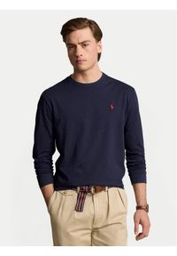 Polo Ralph Lauren Longsleeve 710671467057 Granatowy Classic Fit. Typ kołnierza: polo. Kolor: niebieski. Materiał: bawełna. Długość rękawa: długi rękaw