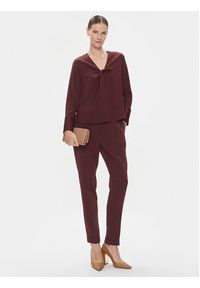 BOSS Bluzka Bidinta 50499749 Bordowy Regular Fit. Kolor: czerwony. Materiał: jedwab #4