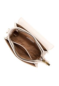 Wittchen - Damska torebka z plecionki z ozdobnymi klamrami kremowa. Kolor: kremowy. Wzór: haft. Dodatki: z haftem. Materiał: skórzane. Styl: casual, elegancki, wizytowy. Rodzaj torebki: na ramię #3