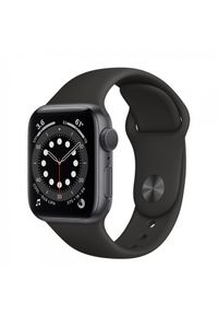 APPLE - Smartwatch Apple Watch 6 GPS 44mm aluminium, gwiezdna szarość | czarny pasek sportowy. Rodzaj zegarka: smartwatch. Kolor: czarny. Styl: sportowy #1