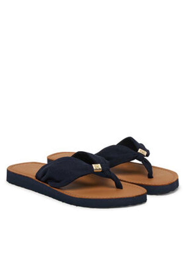 TOMMY HILFIGER - Tommy Hilfiger Japonki Th Ltr Footbed Summer Sandal FW0FW09194 Granatowy. Kolor: niebieski. Materiał: materiał