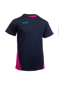 ALLSIX - Koszulka siatkarska dla dzieci Allsix V100 granatowo-różowa. Kolor: niebieski, różowy, wielokolorowy. Materiał: materiał, poliester. Sport: siatkówka
