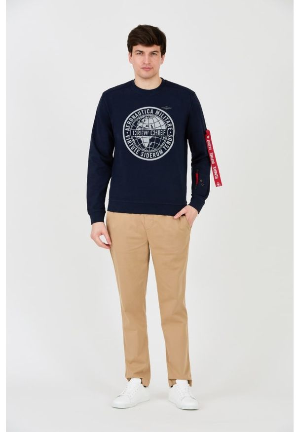 Aeronautica Militare - AERONAUTICA MILITARE Granatowa bluza. Typ kołnierza: bez kaptura. Kolor: niebieski