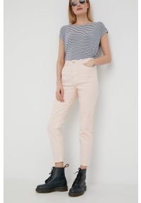 Vero Moda jeansy damskie high waist. Stan: podwyższony. Kolor: różowy