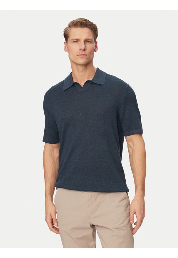 Calvin Klein Polo LV04LF313G Niebieski Regular Fit. Typ kołnierza: polo. Kolor: niebieski. Materiał: wiskoza