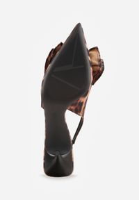 Renee - Panterkowe Sandały Vices na Szpilce Slingback Ozdobione Kokardą Nilendria. Okazja: na imprezę. Wzór: aplikacja. Sezon: lato. Obcas: na szpilce. Styl: elegancki #2