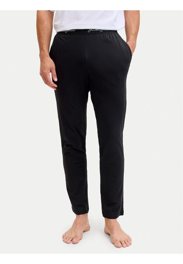 Jack & Jones Spodnie piżamowe Clyde 12291501 Czarny Regular Fit. Kolor: czarny. Materiał: bawełna