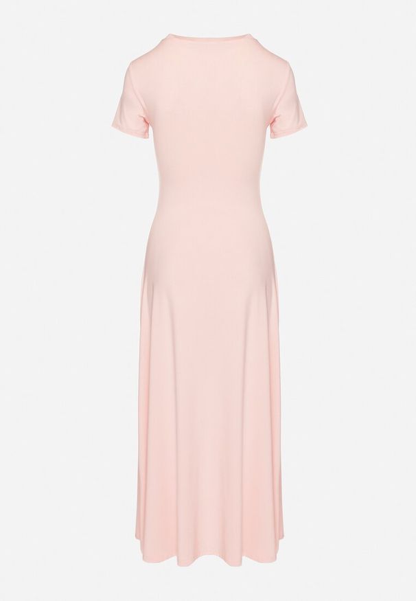 Born2be - Różowa Sukienka o Taliowanym Kroju z Krótkim Rękawem Liravise. Okazja: na co dzień. Kolor: różowy. Długość rękawa: krótki rękaw. Sezon: wiosna, lato. Typ sukienki: rozkloszowane. Styl: elegancki, klasyczny, casual