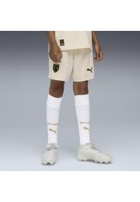 Puma - Młodzieżowe szorty RC Lens 25/26 PUMA Alpine Snow Matte Gold White Beige. Kolor: biały, wielokolorowy, beżowy. Materiał: tkanina. Sport: piłka nożna