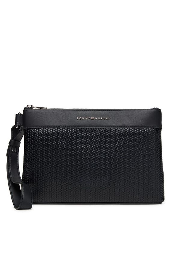 TOMMY HILFIGER - Tommy Hilfiger Saszetka Woven Pouch AM0AM13804 Czarny. Kolor: czarny. Materiał: skóra