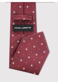Pako Lorente - PAKO LORENTE – Bordowy krawat we wzór geometryczny. Kolor: czerwony. Materiał: poliester. Wzór: geometria #2