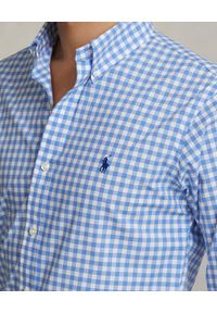 Ralph Lauren - RALPH LAUREN - Bawełniana koszula Slim Fit w kratkę z logo. Typ kołnierza: polo, button down. Kolor: niebieski. Materiał: bawełna. Długość rękawa: długi rękaw. Długość: długie. Wzór: kratka. Styl: klasyczny #5