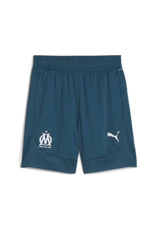 Puma - Męskie szorty treningowe Olympique Marsylia PUMA Ocean Tropic White Blue. Kolor: wielokolorowy, niebieski, biały. Sport: piłka nożna
