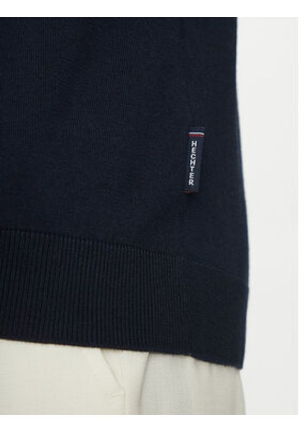 Hechter Paris Sweter 65016 151801 Granatowy Regular Fit. Kolor: niebieski. Materiał: bawełna