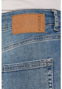 Pieces Jeansy damskie medium waist. Kolor: niebieski #2
