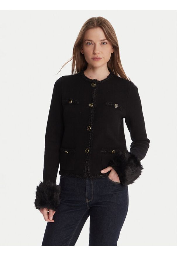 TwinSet - TWINSET Marynarka 252TT3040 Czarny Regular Fit. Kolor: czarny. Materiał: syntetyk
