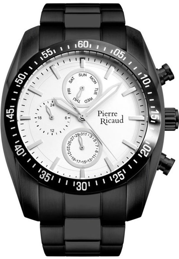 Zegarek Pierre Ricaud Zegarek męski Pierre Ricaud P89281.B113QF czarny. Kolor: czarny