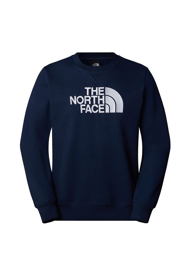 Bluza męska The North Face Drew Peak Crew 0A89EK8K21 - granatowa. Typ kołnierza: bez kaptura. Kolor: niebieski. Materiał: poliester, bawełna. Styl: elegancki. Sport: wspinaczka