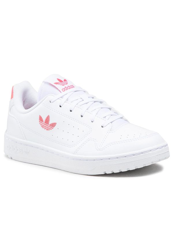 Adidas - Buty adidas Ny 90 J FX6473 Ftwwht/Hazros/Ftwwht. Kolor: biały. Materiał: skóra