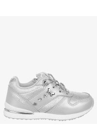 Casu - Srebrne buty sportowe z kryształkami sznurowane casu 3xc7638. Kolor: srebrny #2