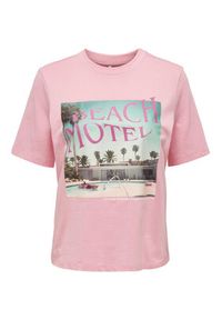 only - ONLY T-Shirt 15295382 Różowy Regular Fit. Kolor: różowy. Materiał: bawełna #2