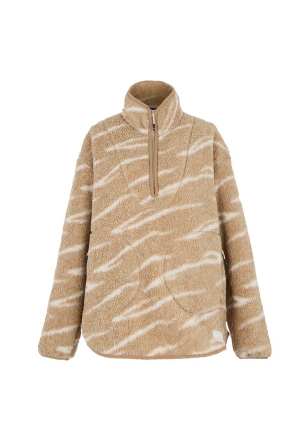 Regatta - Bluza Polarowa Damska Abstrakcja Borg Suwak Do Połowy Frankie. Kolor: beżowy. Materiał: polar. Wzór: abstrakcja