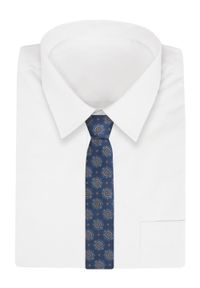 Alties - Krawat - ALTIES - Granatowy, Grochy. Kolor: niebieski. Materiał: tkanina. Wzór: grochy. Styl: elegancki, wizytowy