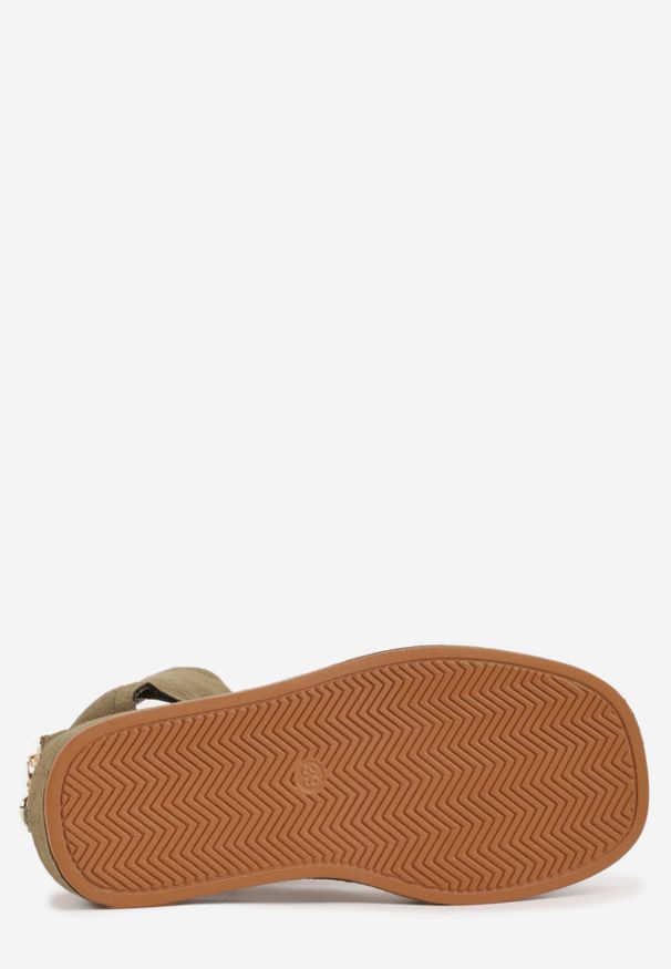 Born2be - Zielone Sandały w Stylu Botków z Ozdobną Klamrą Theaneasi. Okazja: na co dzień. Zapięcie: klamry. Kolor: zielony. Materiał: jeans. Styl: casual, elegancki, klasyczny