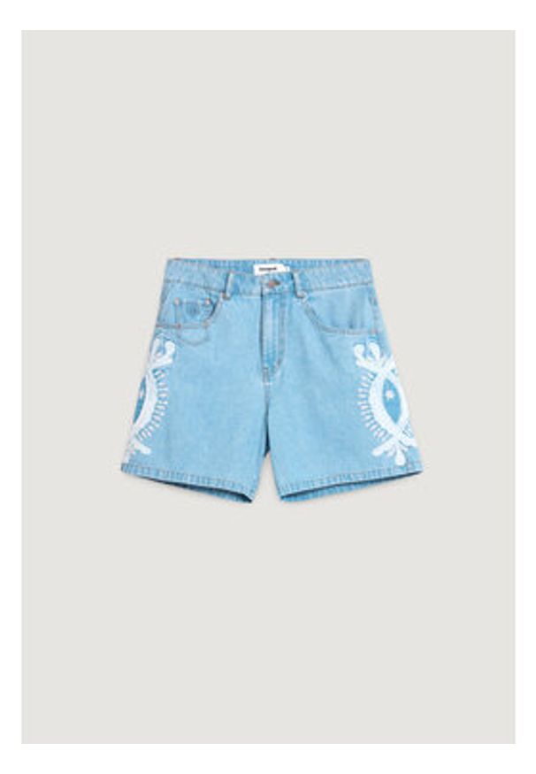Desigual Szorty jeansowe Wakand 26SWDD45 Niebieski Relaxed Fit. Kolor: niebieski. Materiał: bawełna