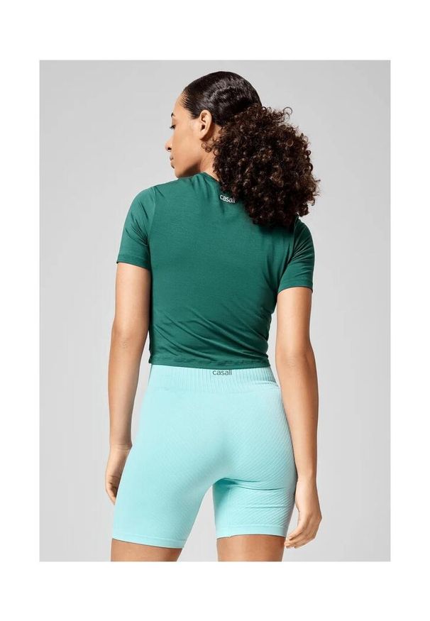 CASALL - Koszulka Casall Delight Short Wrap Tee 38. Kolor: zielony. Sport: fitness