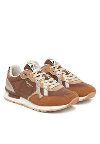 Pepe Jeans Sneakersy Brit Glitter W PLS400005 Brązowy. Kolor: brązowy. Materiał: materiał #6