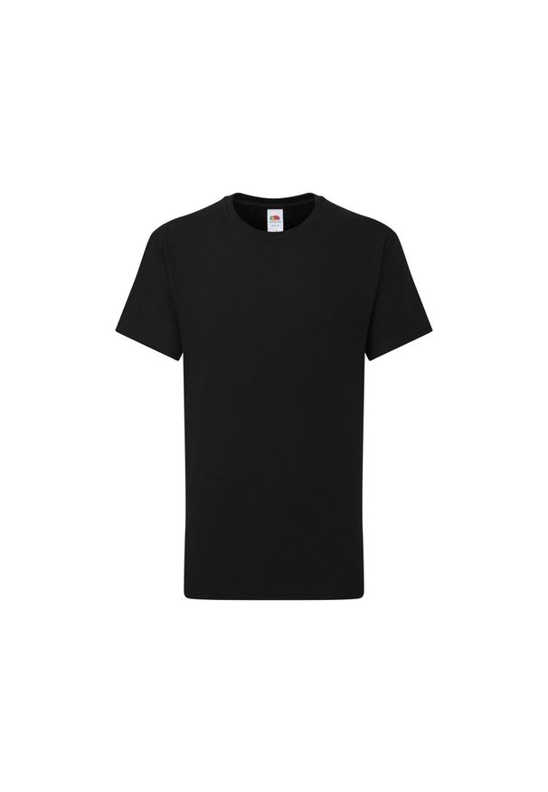 FRUIT OF THE LOOM - Koszulka Dziecięca Iconic 195. Kolor: czarny. Sport: turystyka piesza