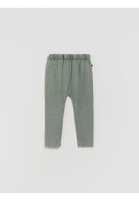 Reserved - Bawełniane legginsy - ciemnozielony. Kolor: zielony. Materiał: bawełna #1