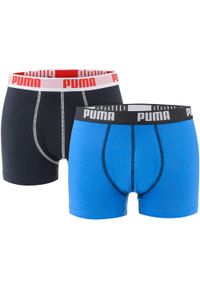 Puma - Bokserki majtki męskie bawełniane 2 pary PUMA BOXER TRUNKS. Kolor: niebieski. Materiał: bawełna