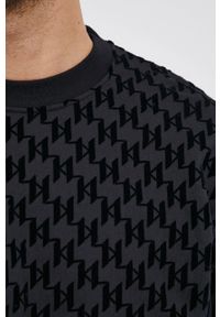 Karl Lagerfeld Bluza bawełniana kolor czarny wzorzysta. Okazja: na co dzień. Kolor: czarny. Materiał: bawełna. Styl: casual #5