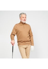 INESIS - Bluza do golfa męska Inesis MW500. Typ kołnierza: golf. Kolor: brązowy. Materiał: materiał, elastan, lyocell. Sport: golf