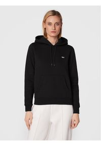 Tommy Jeans Bluza Fleece Hoodie DW0DW09228 Czarny Regular Fit. Kolor: czarny. Materiał: bawełna, syntetyk